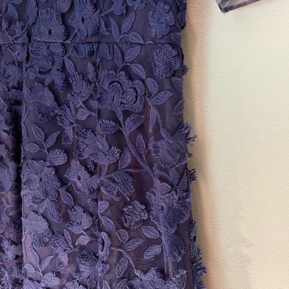 Adrianna Papell Dress, formal blue floral appliqué short dress, NWOT, size 2 - Picture 7 of 16